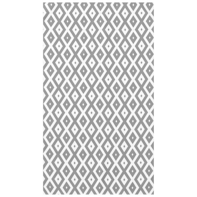 Gray and white diamond pattern tablecloth (Front)
