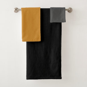 Gray and yellow abstract  bath towel set