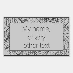 GRAY ARGYLE KNIT Rectangle Sticker + Text