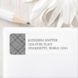 GRAY ARGYLE KNIT Return Address Labels