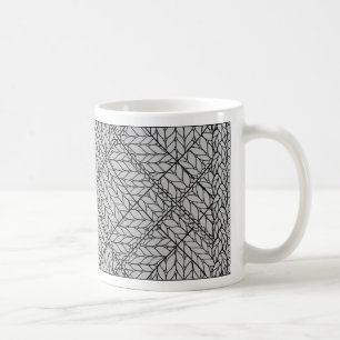 GRAY ARGYLE KNIT White Mug