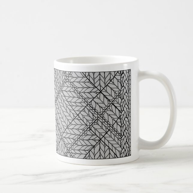 GRAY ARGYLE KNIT White Mug (Right)