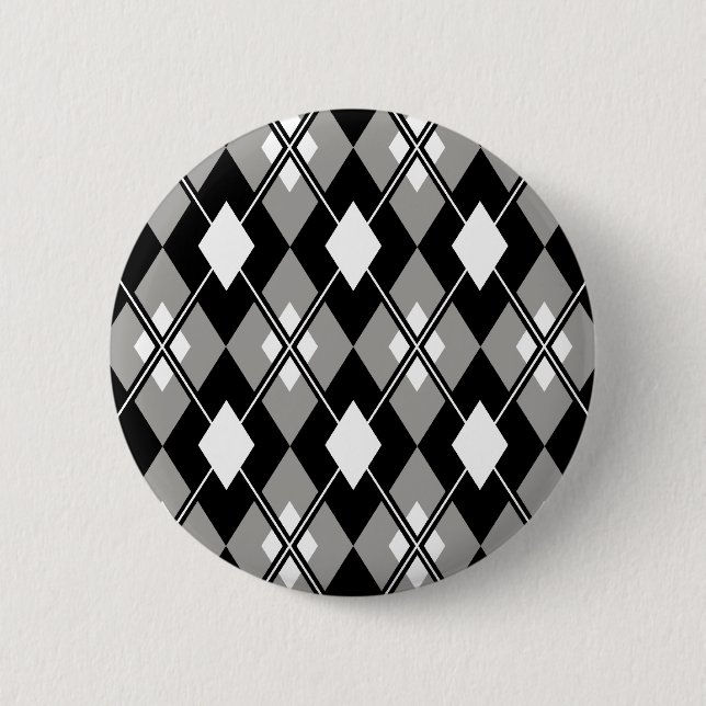 Gray Argyle Preppy Button (Front)