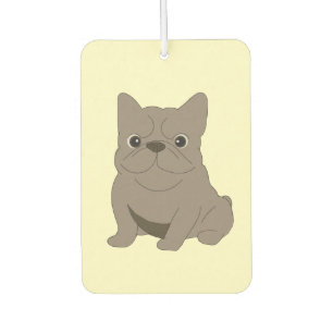 Gray Baby French Bulldog, Cream, Car Air Freshener