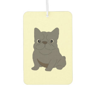 Gray Baby French Bulldog, Cream, Car Air Freshener