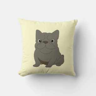 Gray Baby French Bulldog, Cream, Cushion