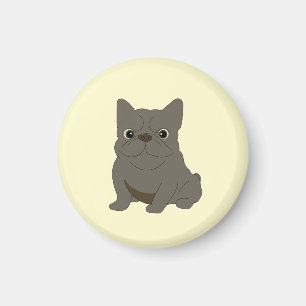 Gray Baby French Bulldog, Cream, Magnet