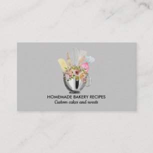 Gray Bakery Cake Maker Cupcake Shop Business Card