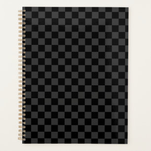 Gray Black Checkered Checkerboard Planner