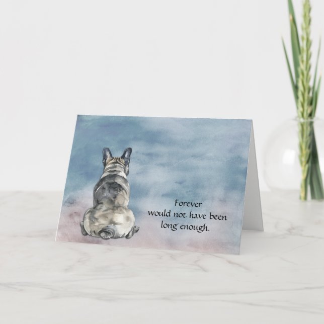 Gray Black French Bulldog Sympathy Card (Front)