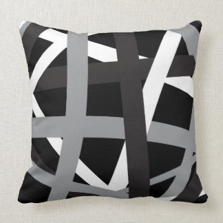 GRAY BLACK STRIPES DESIGN Retro Throw Pillow