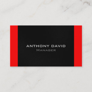 Gray Black White Red Stripes Simple Business Card