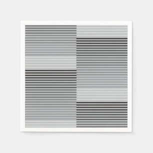 Gray, Black, White Stripes Napkin