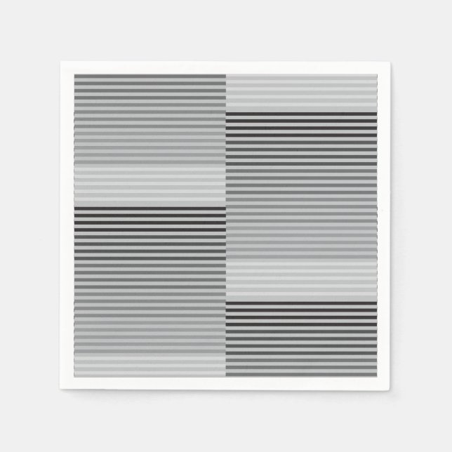 Gray, Black, White Stripes Napkin (Front)