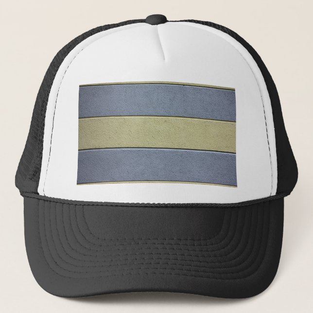 Gray Blue and Tan Yellow Trucker Hat (Front)