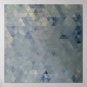 Gray & Blue Mosaic Marble Tiles Poster