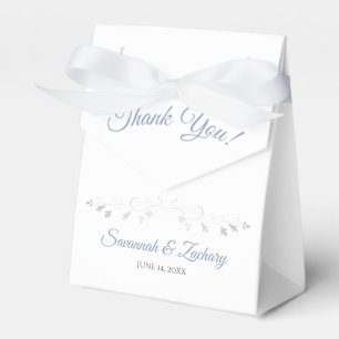 Gray & Blue Simple Elegant Wedding Thank You Favour Box