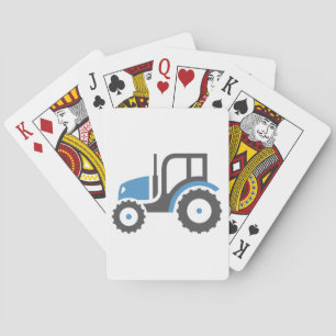 Gray Blue Tractor Playing Cards