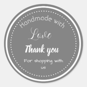 Gray border design business stickers