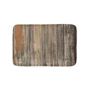 Gray brown abstract acrylic art bath mat