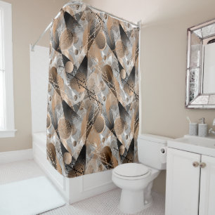 Gray, brown abstraction. shower curtain