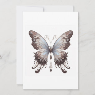 gray butterfly invitation