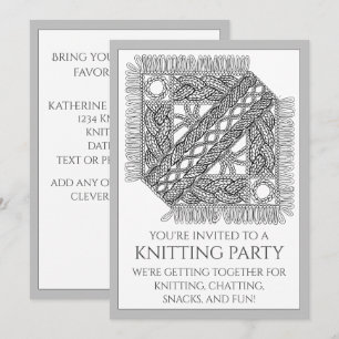 GRAY CABLE KNIT 5x7 Flat Card + Text