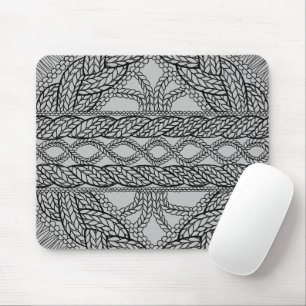 GRAY CABLE KNIT Mouse Pad