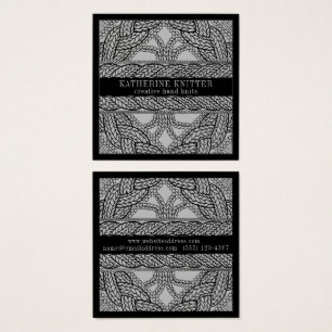GRAY CABLE KNIT Square Business Card II