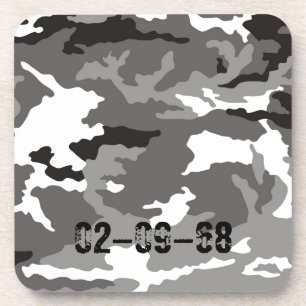 Gray camouflage pattern coaster