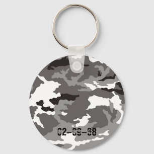 Gray camouflage pattern key ring