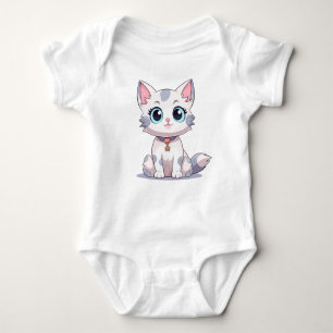 Gray Cat Baby Bodysuit