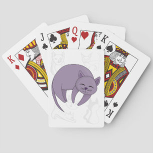 Gray Cat Sleeping and Kitten Doodles Duvet Cover Playing Cards