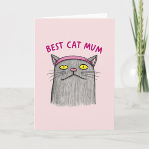 Gray Cat Sweet Mothers Day Card
