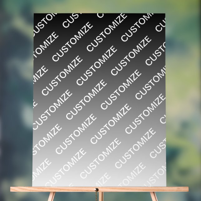 Gray (changeable color) Ombre & Text Pattern Acrylic Sign (Neutral)