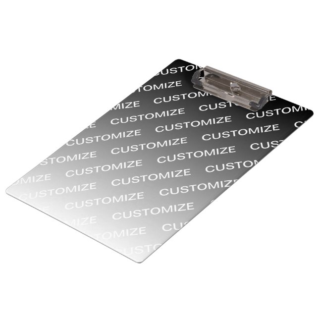 Gray (changeable color) Ombre & Text Pattern Clipboard (Angled)