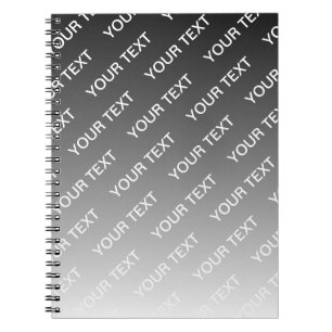 Gray (changeable color) Ombre & Text Pattern Notebook