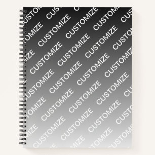 Gray (changeable color) Ombre & Text Pattern Notebook