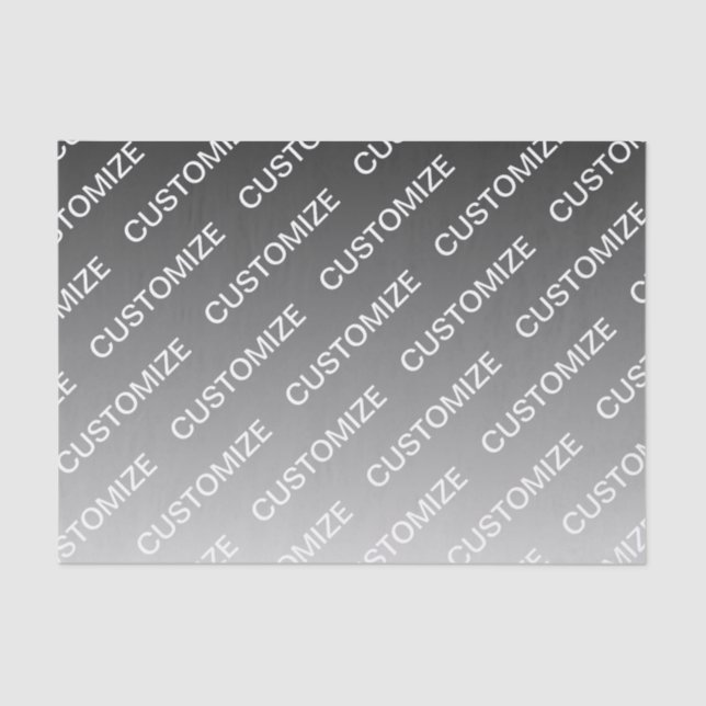 Gray (changeable color) Ombre & Text Pattern Tissue Paper (Front)