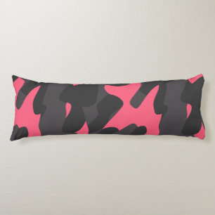 Gray, Charcoal and pink camo Body Cushion