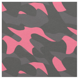 Gray, Charcoal and pink camo Fabric