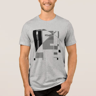 Gray Charcoal Black Southwest Art Look Abstract Tri-Blend Shirt