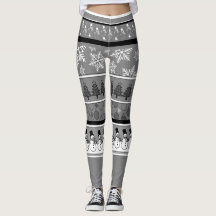 Gray Christmas Leggings