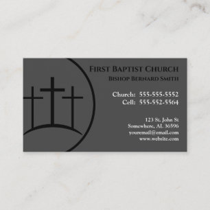 Gray Church Pastor or Deacon Business Card