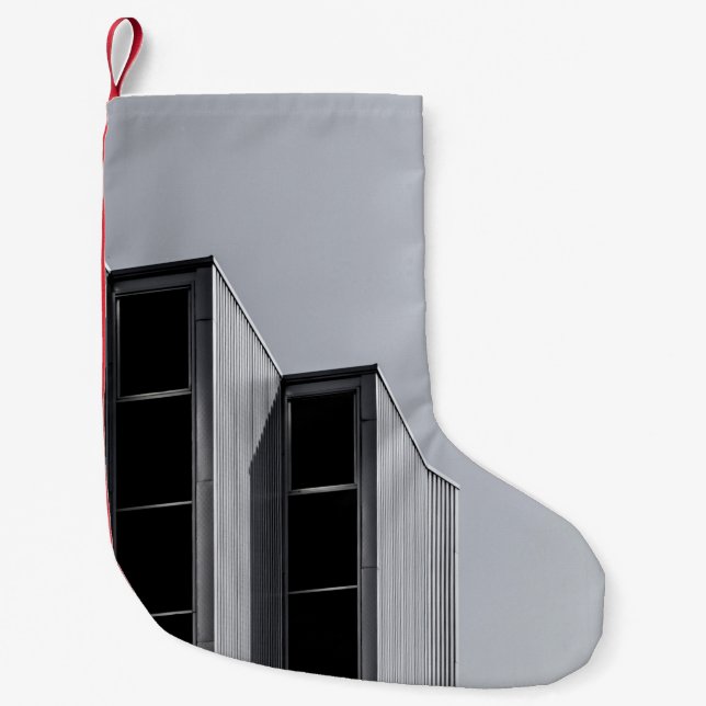 GRAY CONCRETE BUILDING SMALL CHRISTMAS STOCKING (Front)