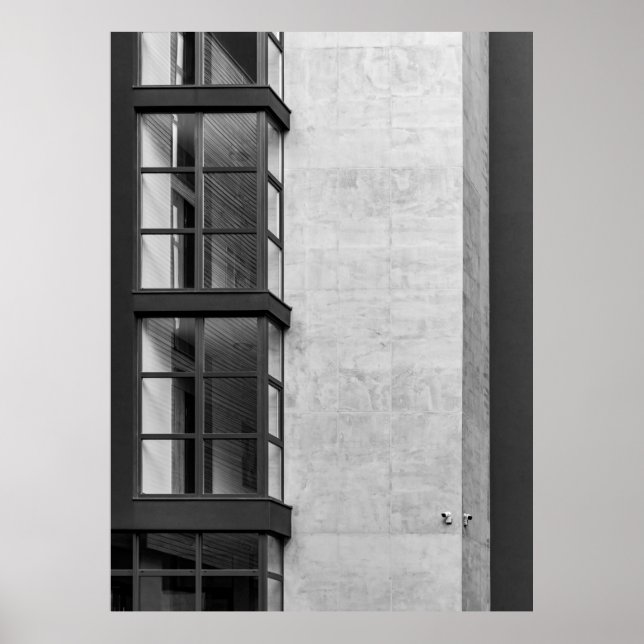 GRAY CONCRETE BUILDING WITH GLASS WINDOW POSTER (Front)