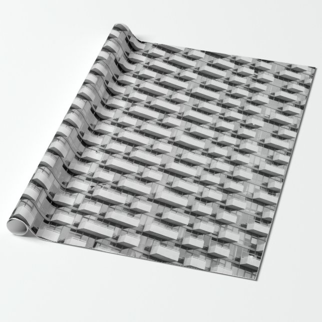 GRAY CONCRETE BUILDING WRAPPING PAPER (Unrolled)