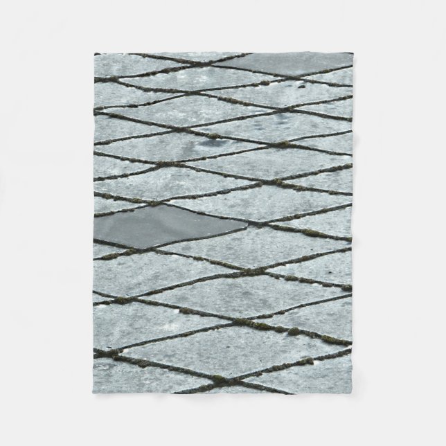 Gray concrete pavement fleece blanket (Front)