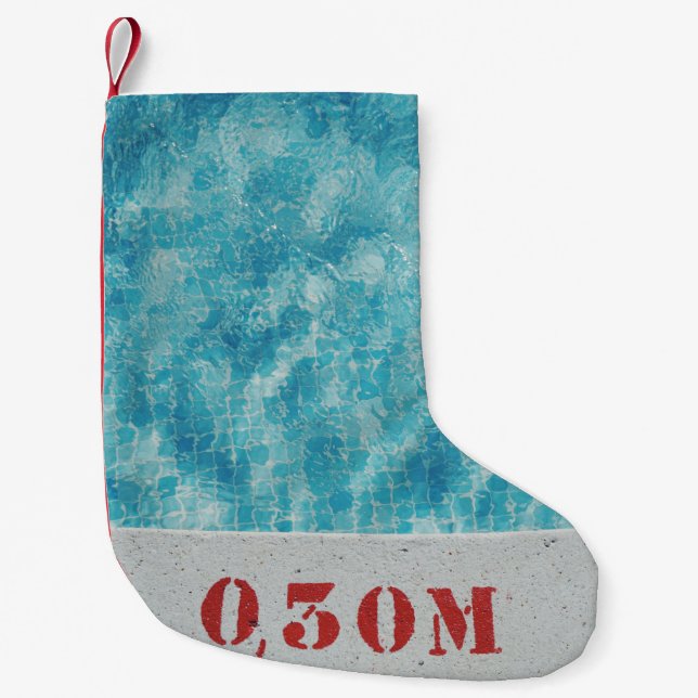 Gray concrete pool at 0,30 Meter Small Christmas Stocking (Front)