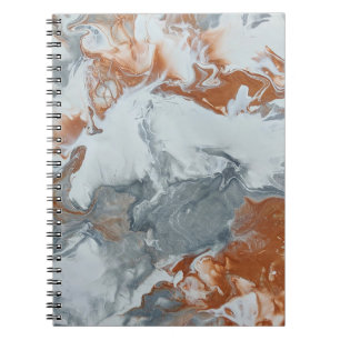 Gray Copper Acrylic Painting Abstract Background Notebook